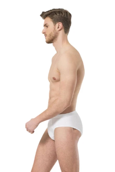 Güryıldız Underwear Beyaz 3'lü Erkek Penye Kom Slip 24501 - 2