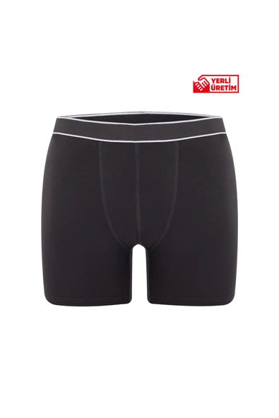 Has Altunkoza Erkek 3'lü Beyaz - Antrasit - Lacivert Bambu Boxer Short Yumuşak Esnek Bel Bandı Nefes Alabilir - 2