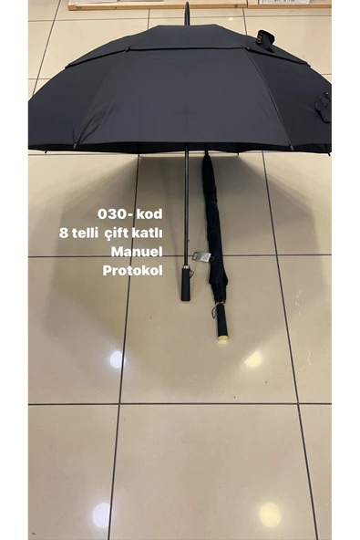 Rainwalker Protokol Şemsiyesi Çift Katlı Manuel ( 8 Telli )