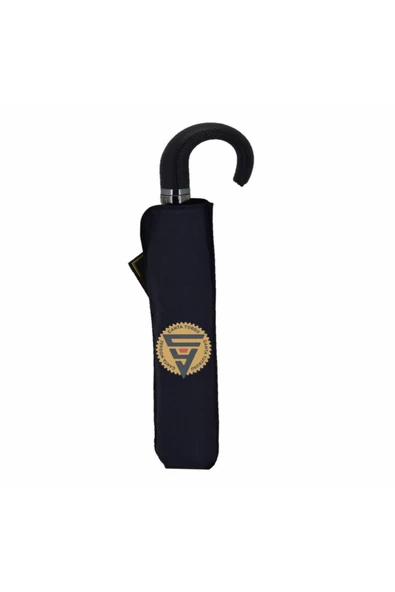 APRİL April A-228g Elite Kısa Deri Baston Sap 10 Telli Şemsiye Siyah Sap - 3