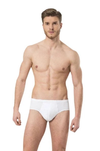 Güryıldız Underwear Erkek 6'lı Beyaz  Penye Kom Slip 24501