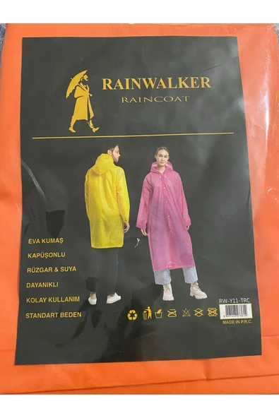 Rainwalker Unisex Kapüşonlu Yağmurluk Rüzgar ve Suya Dayanıklı ( Yarı Şeffaf ) - 7