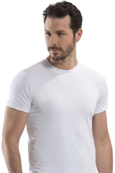 Has Altunkoza 6'lı Beyaz Erkek Elastan Likralı Sıfır Yaka Fanila 14008