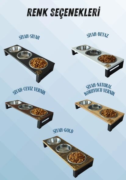 Kedi ve Köpekler İçin Dayanıklı Mama ve Su Standı Sağlıklı ve Şık Tasarım - Resim 2