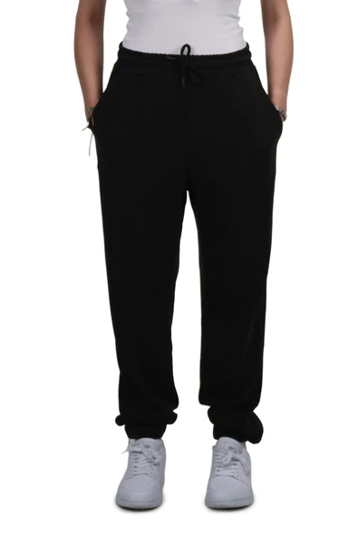 Kadın Modal Kumaş Lastikli Paça Siyah Jogger Pantolon