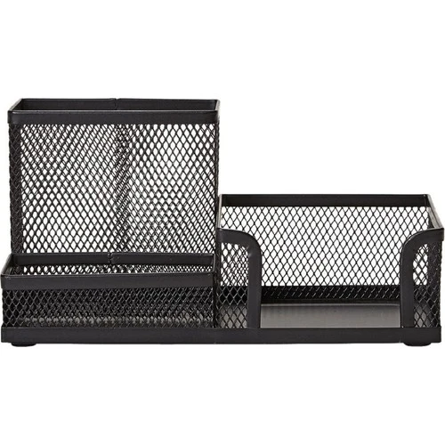 Linea Metal Perfore Masaüstü 3 Gözlü Set Kalemlik Küpnotluk Ataşlık Organizer 9058A - 2