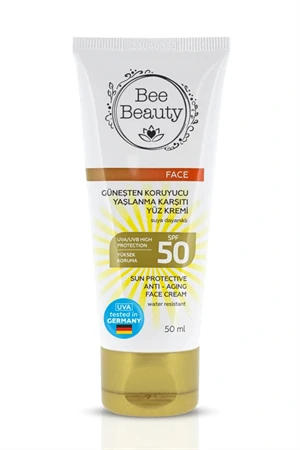 Bee Beauty SPF 50 Güneşten Koruyucu Yaşlanma Karşıtı Yüz Kremi – Anti-Aging Etkili Yüksek Koruma, 50 ml ürün görseli 1