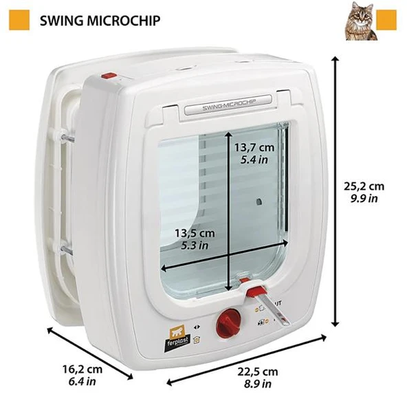 Ferplast Swing Microchip Mikroçipli White Kedi Kapısı - 2