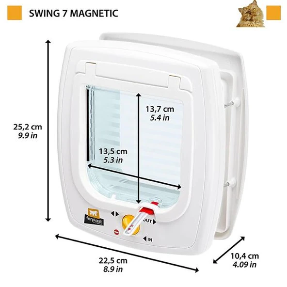 Ferplast Swing 7 Manyetik Mıknatıslı Kedi Kapısı Kahverengi - 2