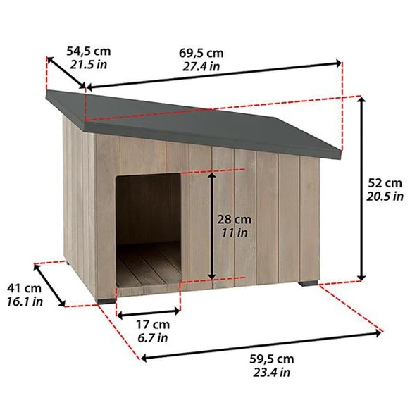 Ferplast Argo 60 Ahşap Köpek Kulübesi - 2