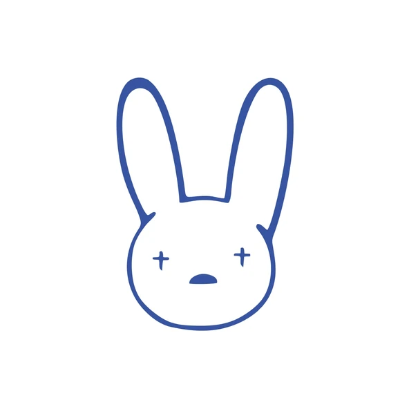 Tavşan Araba Sticker 17x17 Cm Mavi ürün görseli 1