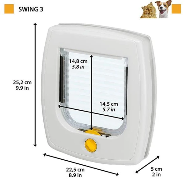Ferplast Swing 3 Sp Kahve Kedi Kapısı 14,8x14,5 - 2