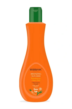 Bebak Güneş Sütü Havuç Özlü – Bronzluk Destekleyici Doğal Formül, 215 ml ürün görseli 1