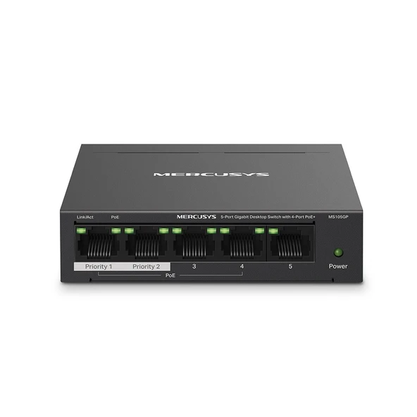 TP-LINK Mercusys MS105GP 5 PORT 10/100/1000 4 Port 65W PoE Yönetilemez Switch