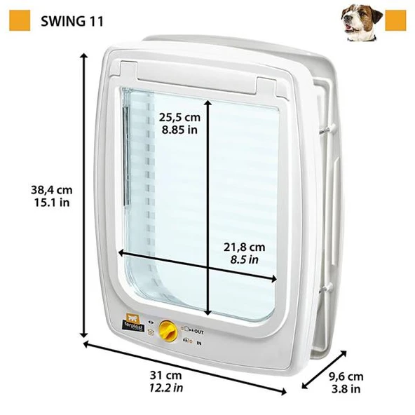 Ferplast Swing 11 Tünel Beyaz Köpek Kapısı 21,8x25,5 - 2