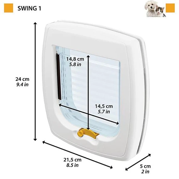 Ferplast Swing 1 Sp Beyaz Kedi Kapısı 14,8x14,5 - 2