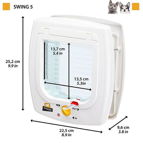 Ferplast Swing 5 Tünel Kahve Kedi Kapısı 13,5x13,7 - 2