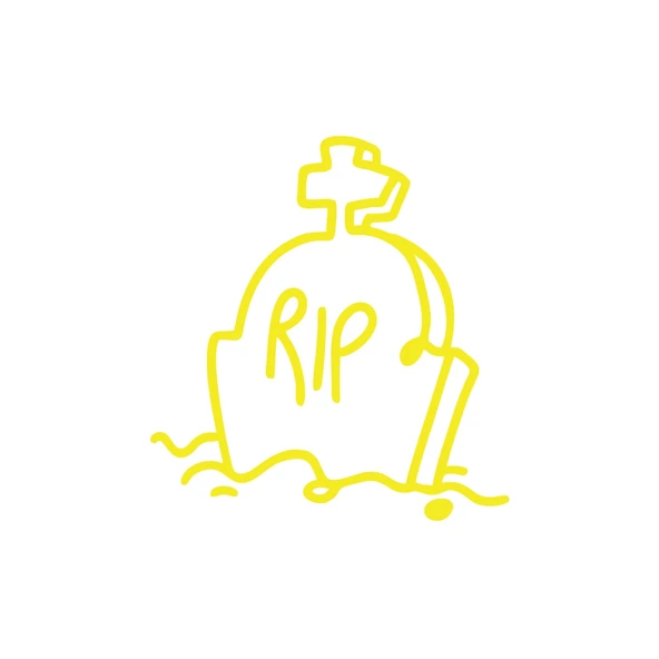 Rip Mezar Taşı Araba Sticker 17x17 Cm Sarı ürün görseli 1