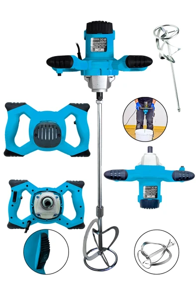 DAFLONG Profesyonel 2400w Devir Ayarlı Elektrikli Alçı Boya Ve Harç Karıştırıcı Mikser - 2