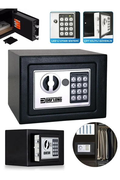 DAFLONG PROFESSİONEL ELEKTRONİK ŞİFRELİ PASLANMAZ PARA KASASI EV&İŞ&OTEL&OFİS TİPİ PASLANMAZ KASA - 2