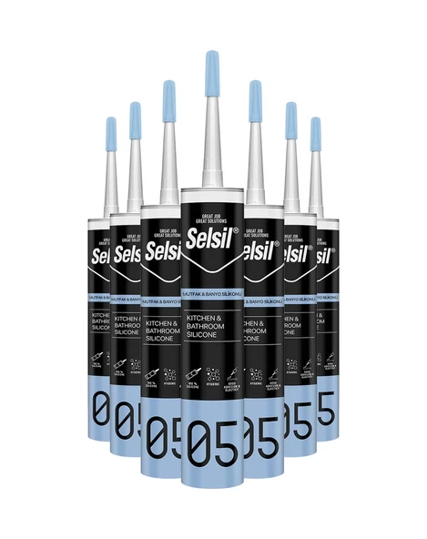 Selsil Şeffaf Banyo Duşakabin Mutfak Fayans Silikonu 280 ml - 25’li Koli