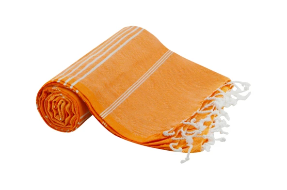 GRVTANIUM Turuncu %100 Pamuk 180x100cm Peştemal Püsküllü Banyo,Plaj,Hamam Havlusu Kese Hediyeli M2 - 2