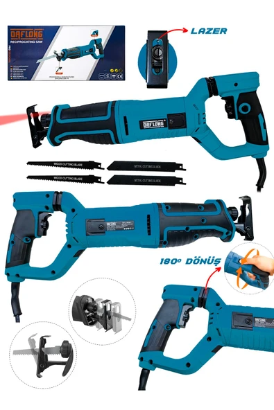 DAFLONG 1000W 6 Kademe Devir Ayarli Bakir Sargili Kemik Kesme   Kuyruğu Testere Makinesi