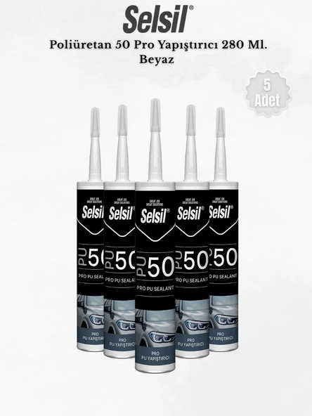 Selsil Poliüretan Beyaz Mastik 280 Ml - 5 Adet ürün görseli