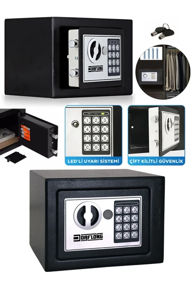 DAFLONG PROFESSİONEL ELEKTRONİK ŞİFRELİ PASLANMAZ PARA KASASI EV&İŞ&OTEL&OFİS TİPİ PASLANMAZ KASA