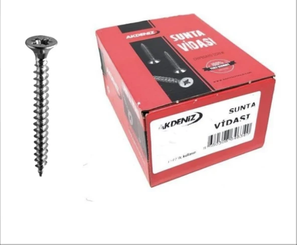 Sunta Vidası 4x50 mm 500'lü Paket – Mobilya & Ahşap Uygulamaları için Güçlü, Paslanmaz Vida Seti