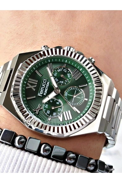 Ferrucci Function FCF 0425 03455M.01 Çelik Kordon Erkek Kol Saati - Resim 4