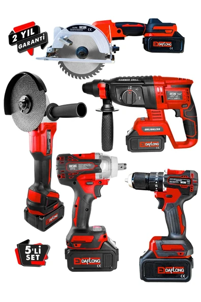 DAFLONG ULTRA PRO KÖMÜRSÜZ 4 BATARYALI ÇELİK SANZUMAN 5'Lİ SET SUNTA KESMELİ - 3