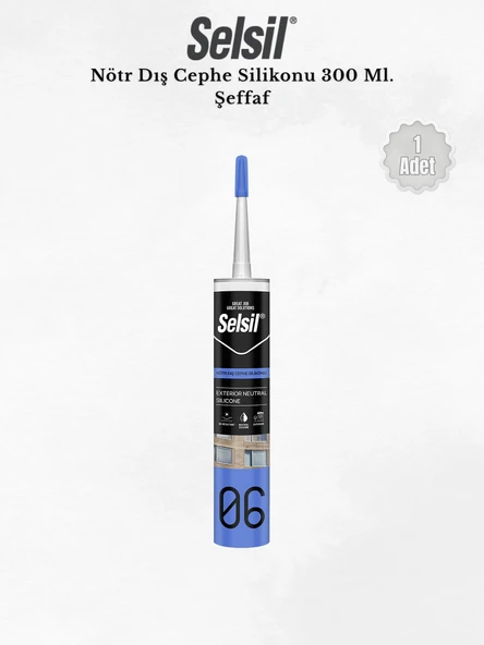Selsil Nötr Dış Cephe Silikonu Şeffaf 300 Ml. ürün görseli