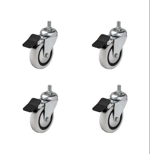Hts 354 Vidalı Frenli Döner Mobilya Tekerleği 74mm 4'lü Set - 1