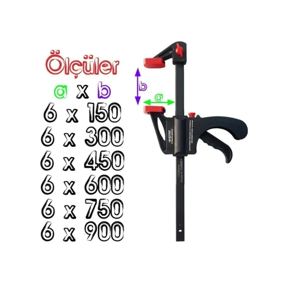 Eltos 6x150 MM Hafif Tip Sürgülü Tek Ele Uygun Iç Dış Işkence Kıskaçn11