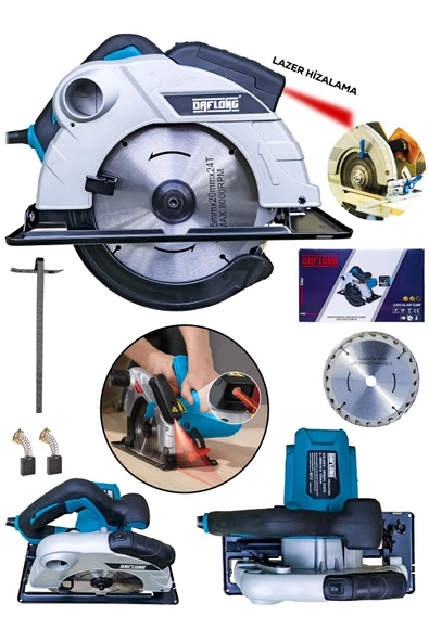 DAFLONG Lazerli Metal Şanzuman 185 MM Sunta Kesme Daire Testere Makinesi - 2