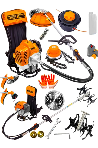 DAFLONG D-PWR SIRT TİPİ ÇAPA APARATI HEDİYELİ BENZİNLİ MOTORLU OT ÇALI TIRPANI ÇİM BİÇME MAKİNA-TRN - 2