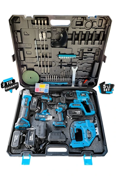 DAFLONG PRO AVANTAJLI KÖMÜRSÜZ BAKIR SARGILI ÇELİK SANZIMAN 5'Lİ SET DEKOPAJLI-MAVİ - 4