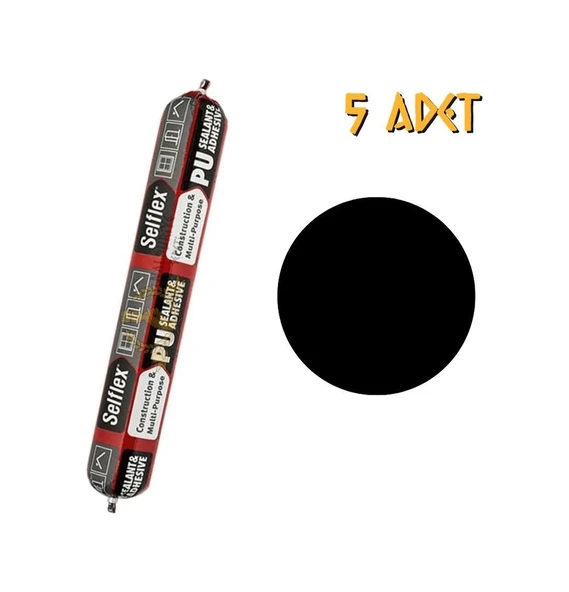 Selsil Poliüretan Siyah Sosis Mastik 600 Ml. - 5 Adet ürün görseli