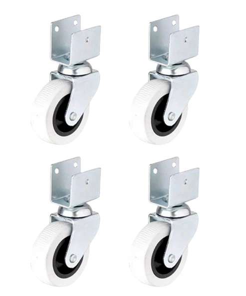 Hts 324 Kısa U Tablalı Gri Mobilya Tekerleği 50x20mm 4'lü Set