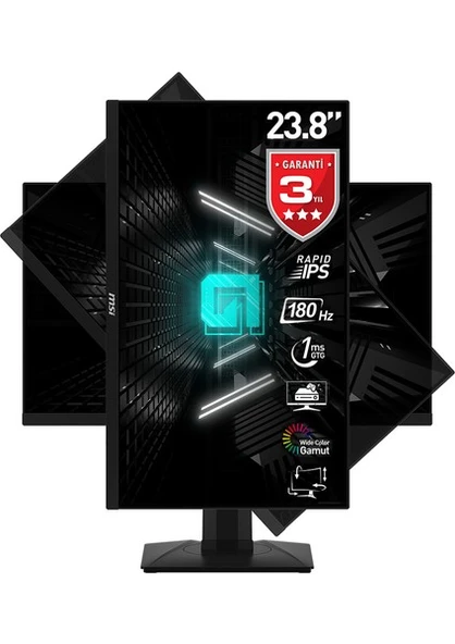 MSI 23.8" G244PF E2 1920x1080 (FHD) 16:9 FLAT RAPID IPS 180HZ 1MS ADAPTIVE-SYNC PIVOT GAMING MONITOR - 541.9 x 196.5 x 399 mm
