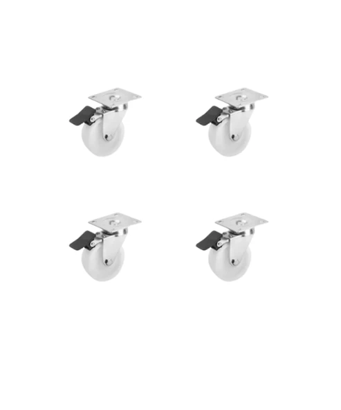Hts 343 Frenli Polyamid Makaralı Tablalı Mobilya Tekerleği 75x25mm 4'lü Set - 1