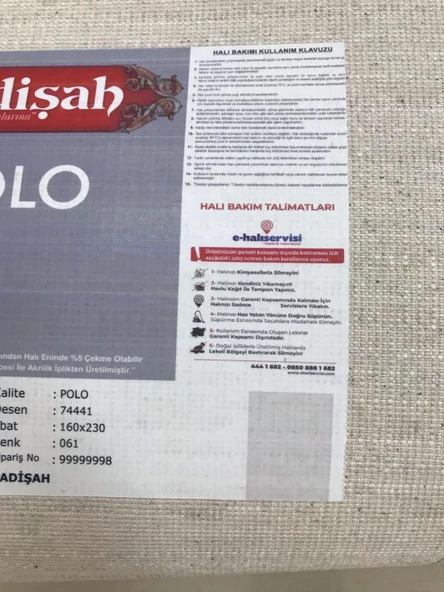 Padişah Halı Polo 74441 061 Serisi Akrilik Salon Oturma Odası Halısı - 7