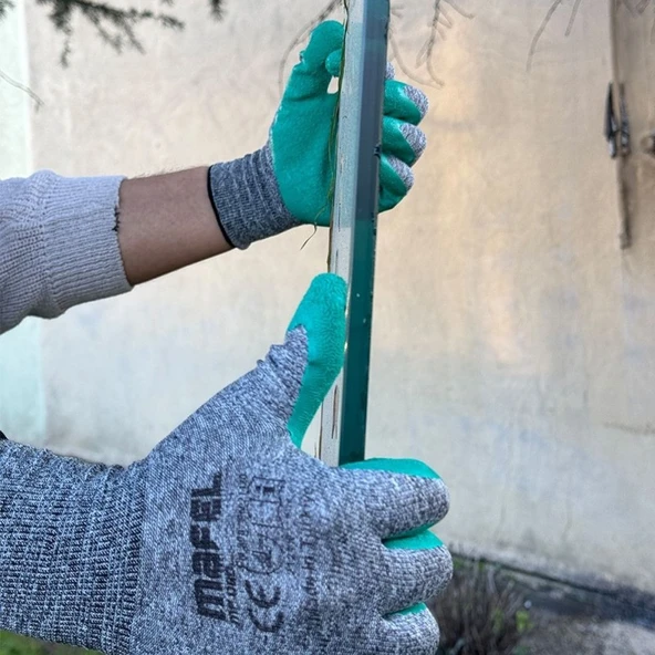 Mafel MF 080 Lateks Kaplı Yeşil Camcı Eldiven No:10 XL - 3 Adet Paket - Resim 4