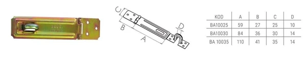 Beşel BA10035 No.35 Kadmiyum Sandık Askısı - 12 Adet - 2