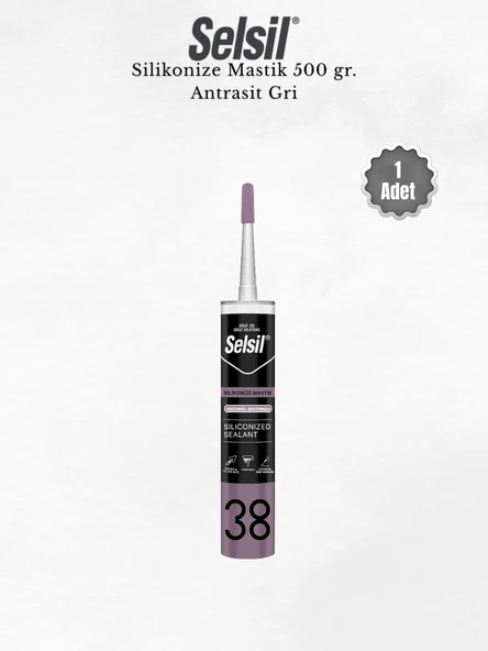 Selsil Silikonize Antrasit Gri Mastik 500 Gr. ürün görseli