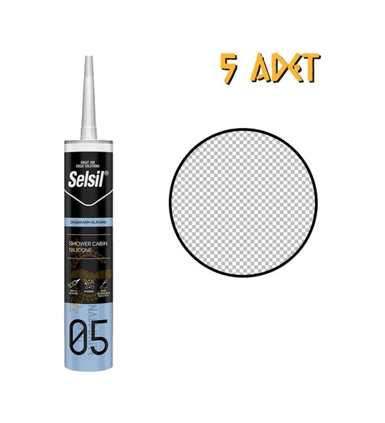 Selsil Mutfak Banyo Duşakabin Silikonu Şeffaf 280 Ml. - 5 Adet