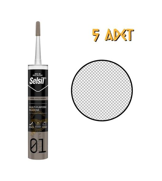 Selsil Genel Amaçlı Silikon Şeffaf 280 Gr. - 5 Adet
