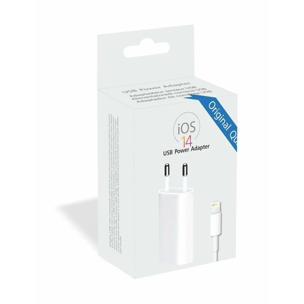 PDAteknoloji iOS 14 USB Şarj Adaptör + Lightning Şarj Kablosu Beyaz A2118-2IN1 ürün görseli