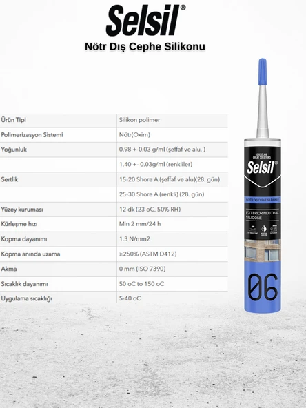 Selsil Nötr Dış Cephe Silikonu Şeffaf 300 Ml - 5 Adet - Resim 3